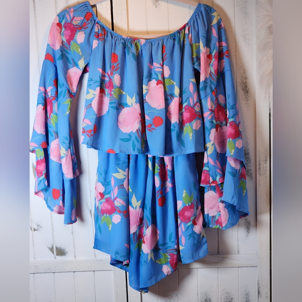 ☀️ Summer Clearance Sale! Pink Lily Floral Romper - Picture 8 of 9